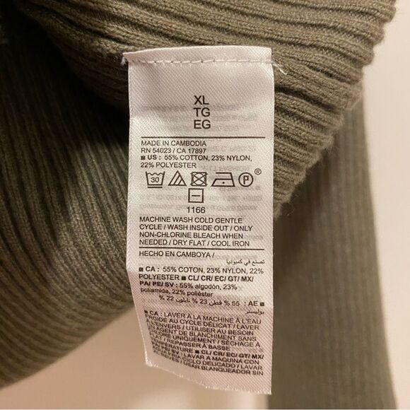 NWT Old Navy Sweater womens Sz XL green Sweetheart fit Ribbed Long Sleeve - Picture 6 of 7